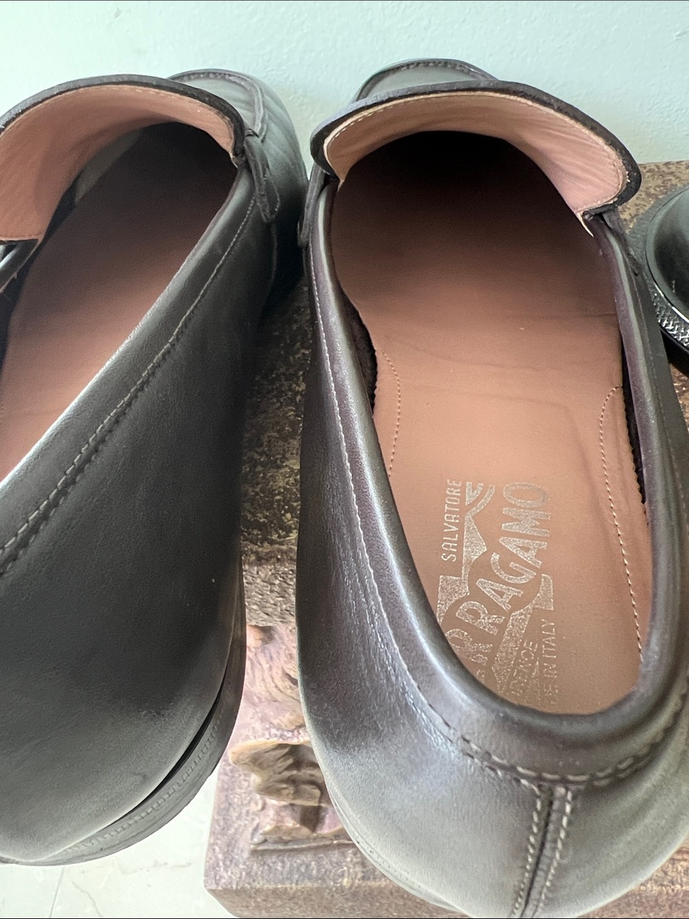 Salvatore Ferragamo Dark Brown Leather Bit Slip-On Loafers - Picture 5 of 9